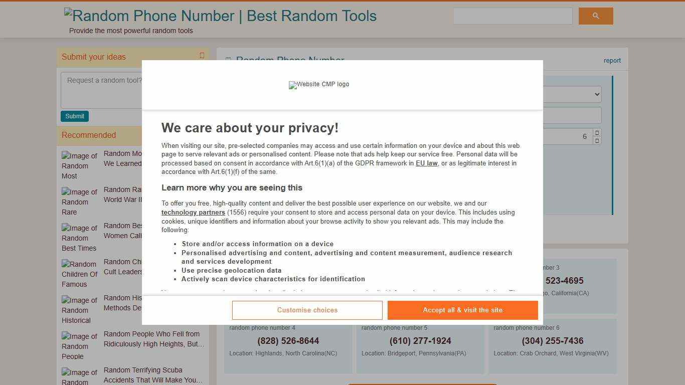 Random US Phone Number | Best Random Tools